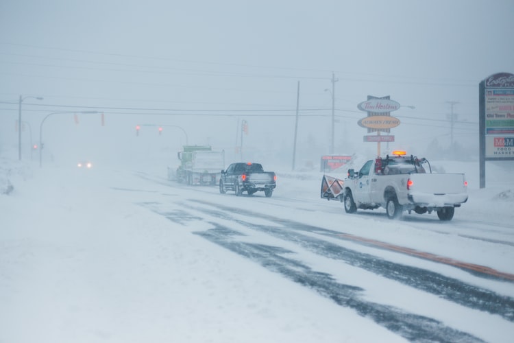 Cars in snow