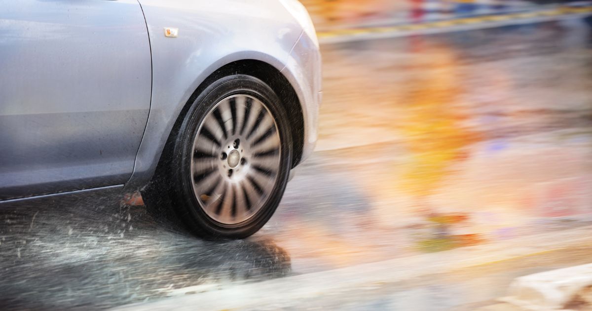 car accident in rainy weather